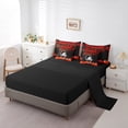 thumbnail image 3 of 7 Piece Sports Bedding Sets,American Football Fans Bed in a Bag King Size Rugby Player Comforter Set with Sheets Football Lovers Bed Set Strawberry Red Sheets (Chicago), 3 of 5