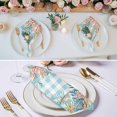 thumbnail image 3 of Nautical Coastal Cloth Napkins, Summer Beach Shell Coral Seaweed Blue Plaid Washable and Reusable Dinner Napkins Set of 8, Table Napkin for Kitchen Party Birthday Wedding Hotel Housewarming 20"x20", 3 of 9