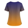 thumbnail image 5 of Gradient Color Scrub Tops Women V Neck Short Sleeve Stretch Nurse Uniform with 2 Pockets Functional Workwear, #01 Orange, 5XL, 5 of 6