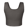 thumbnail image 2 of HWRETIE Women Tops Solid Sleeveless Pullover Vest Tank Crop Shirts Gray S, 2 of 9