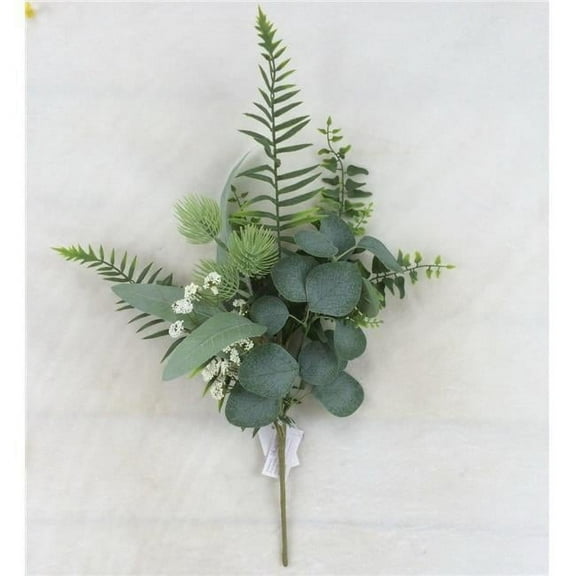 AI-FL7131-Q12 Green with Cream Floral Accents Pick Artificial Flower - Set of 12