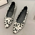 thumbnail image 4 of Xysaqa Black Flats for Women, Ballets Shoes for Girls Women's Fashion Pointed Toe Shoes Solid Color Casual Comfortable Leopard Print Flat Shoes Mary Janes Flats Savings!, 4 of 4