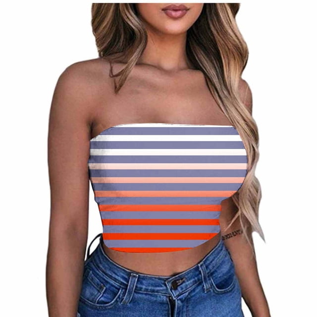Birdeem Hauts Tube pour Femmes Imprimé Sans Bretelles Yoga Exercice Enveloppe de Poitrine Chandail