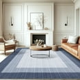 thumbnail image 3 of Living Room Rugs 9x12 Abstract Linear Area Rugs Stain-Resistant Modern Carpet Rugs Non-Slip Foldable Dining Room Rug Washable Low Pile Indoor Carpet for Under Table, Blue, 3 of 10