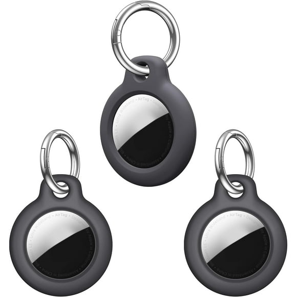 Pack of 3 Protective Case for Airtags Anti-Scratch Case Portable Bluetooth Tracker Locator Case for Airtag Accessory Case Key Holder GPS Beacon for Keys/Bags/Pets etc Black