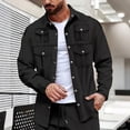 thumbnail image 1 of pstuiky Camisas de manga larga abrigadas para hombre, Chaqueta tipo cárdigan de manga larga con solapa y botones, color liso, para hombre, con múltiples bolsillos tops de invierno para hombre xl, 1 of 6