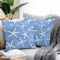thumbnail image 3 of Outdoor Pillow Cover White Starfish Set of 2 Waterproof Throw Pillowcases Blue Background Decorative Patio Furniture Pillows for Couch Garden Indoor & Outdoor Use, 3 of 9