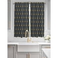 thumbnail image 2 of Yellow Palm Trees Bathroom Window Curtain, Summer Tropical Coconut Trees Vintage Light Filtering Coffee Kitchen Curtains, Bedroom Living Room Curtains 2 Panel 84"x63", 2 of 6