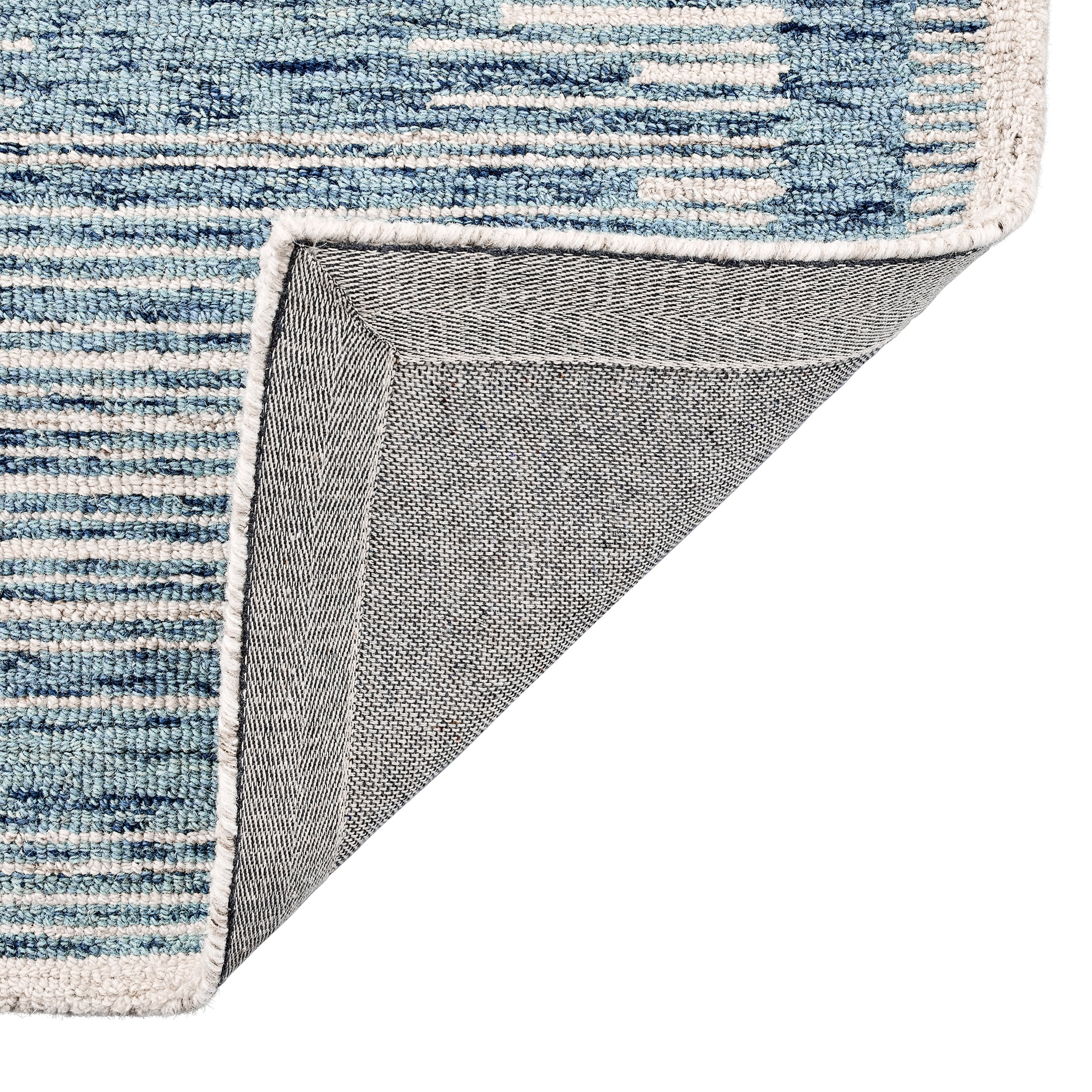 Better Homes & Gardens Blue Abstract Wool Blend Indoor Runner Rug, 27" x 84"