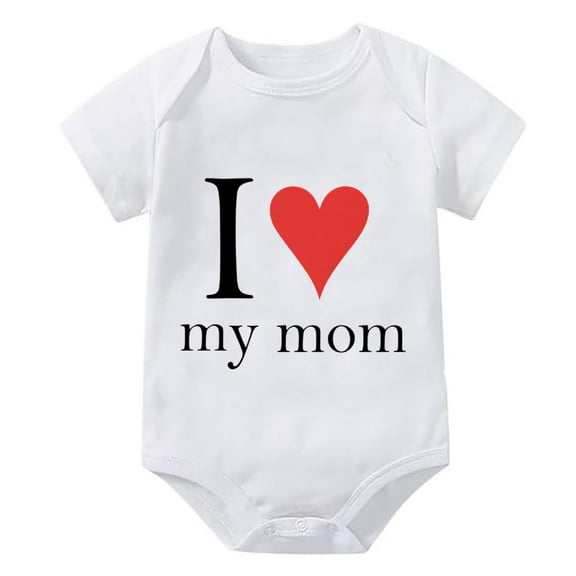 I Love My Mom Unisex Onsies Short Sleeve Baby Boy Onesie White 18 Month Romper Boy