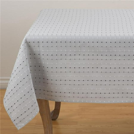 

SARO Square Stitched Tablecloth - Aqua & Grey