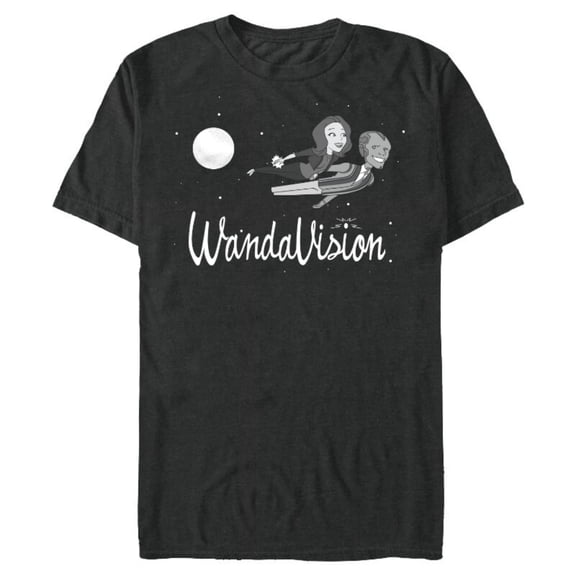 Marvel WandaVision Wanda and Vision 60s Moonlight Flight - Short Sleeve Blended T-Shirt for Adults – Customized-Dark Heather