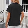 thumbnail image 6 of Ersazi Workout Clothes for Women Sets Fashion Casual Women's Solid Short Sleeve V-Neck T-Shrit Top Blouse Black Xl, 6 of 6
