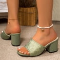 thumbnail image 6 of DeHolifer Women's Sandals High Heel Embroidered Summer Square Toe Elegant High Heels Wedding Party Dress Shoes, 6 of 8