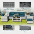 thumbnail image 3 of 7-Piece Outdoor Sectional Patio Furniture Set, All-Weather Wicker Rattan Sofa with Thick Washable Cushions & Tempered Glass Table, Perfect for Garden, Poolside, Backyard, 3 of 8