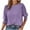 Purple, variant on WXLWZYWL Womens Tops Blouses Clearance Casual Solid Color Round Neck Short Sleeve Top Blouse Purple