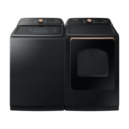 Samsung - 7.4 Cu. Ft. Smart Electric Dryer with Steam Sanitize+ - Brushed Black