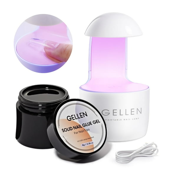 Kit de gel para uñas Gellen Solid de 30 ml con mini luz UV LED de 8 W