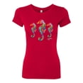 thumbnail image 2 of Colorful Rainbow Seahorses Animal Lover Womens Slim Fit Junior Tee, Red, 2XL, 2 of 3