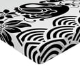thumbnail image 2 of Ambesonne Floral Fitted Sheet, Black Swans and Flowers, Full Size, Black White, 2 of 3