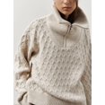 thumbnail image 6 of Women'S Sweaters 2025 Fall Winter Quarter Zip Casual Diamond Knit Pullover  S, 6 of 7