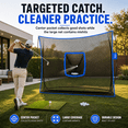 thumbnail image 3 of YUNIC Golf Net, 10 ft x 7 ft Golf Practice Net With Tri-Turf Mat and Target Chipping Pocket for Backyard Driving Chipping Swing Training, Indoor & Outdoor Portable Golf Training Aid Net, 3 of 8