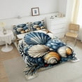 thumbnail image 4 of Erosebridal Seashell Conch Comforter Sets Twin Size, Beach Ocean Theme Down Comforter, Reversible 2-Piece, 4 of 7