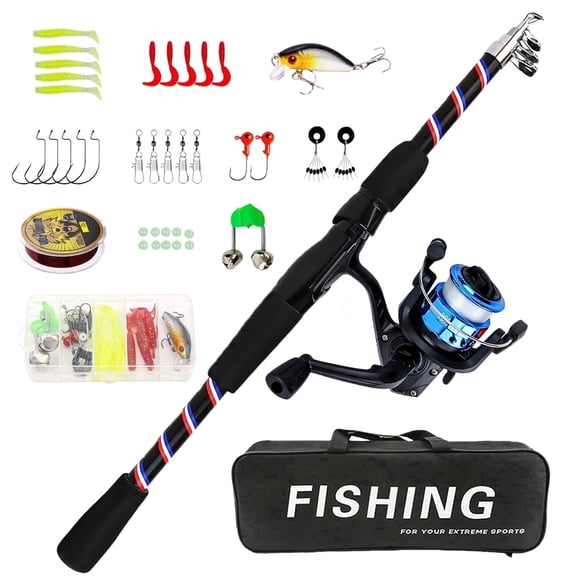 iFaveorr 70 inch Fishing Rod and Reel Combos, EVA Material Grip, Telescopic Fishing Gear with Reel Combo Kit with Tackle Box Fishing Line, Gift for Fishing Beginner and Angler