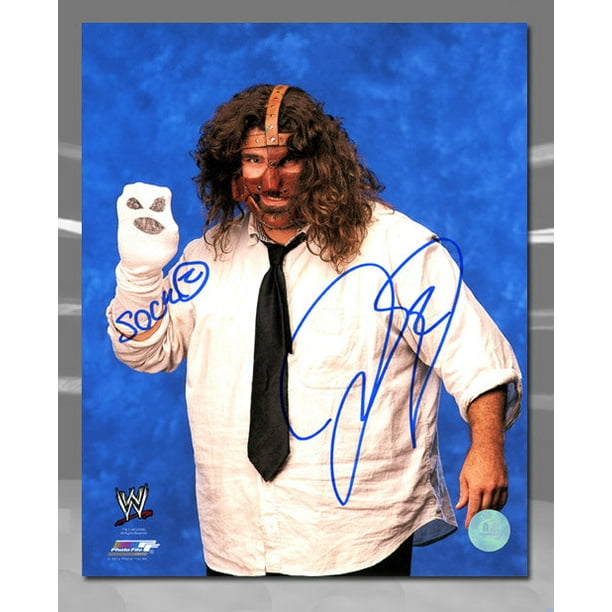 Mick Foley Autographed Mankind With Socko Wrestling 8x10 Photo 