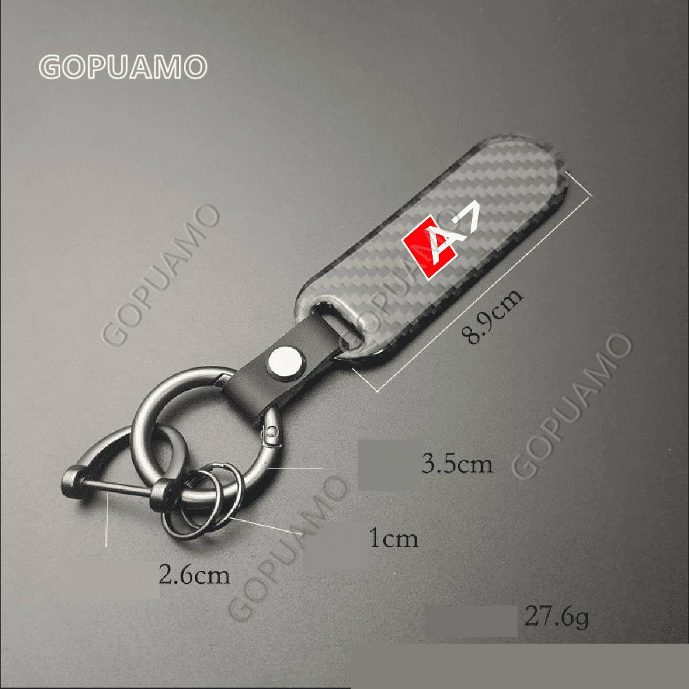 For Audi A7 Car Key Chain Carbon fiber Keychain Buckle Luxury Key Ring Car Keychain Accessories