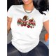 thumbnail image 1 of Women's Stylish Mexicana Eagle & Rose Graphic Tee - Casual Round Neck Short Sleeve, Vibrant Print Design, Comfortable Summer Top for Casual Attire, 1 of 6