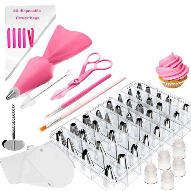 Kit de decoración de pasteles con 83 piezas de boquillas para manga pastelera, juego de suministros para hornear para magdalenas y galletas