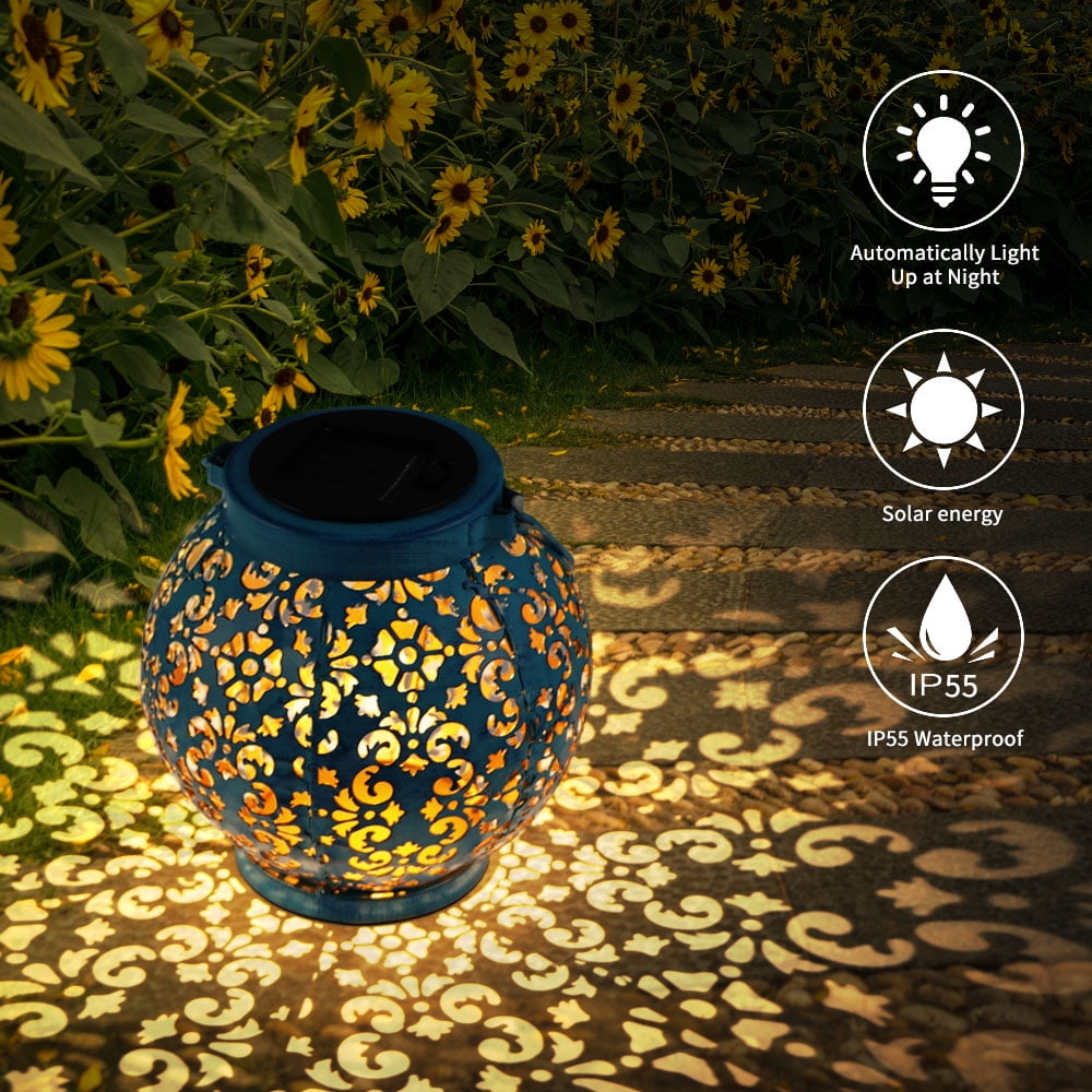 Solar Lantern, Outdoor Waterproof Garden LED Solar Light Decorative ...