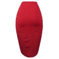 thumbnail image 3 of A2Y Women's Sexy High Waist Draped Wrap Hi Low Pencil Skirt Red S, 3 of 3