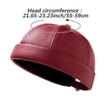 thumbnail image 2 of Hsqqdc Men Brimless Leather Docker Hat Retro Rolled Cuff Worker Sailor Cap Adjustable, 2 of 5
