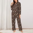thumbnail image 2 of Haiem Dachshund Dog Puppy Pattern Women’s Long-sleeve Sleepwear,Sleepwear Set,2-piece Loungewear Set,Soft PJs Comfy Nightwear with Pockets-Large, 2 of 7