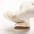 thumbnail image 5 of GYRATEDREAM Newborn Baby Boy Girl Cotton Booties Soft Sole Infant Stay On Prewalker Slippers Winter Warm Toddler Cute Cozy Fleece Socks House Shoes Apricot for 0-18 Months, 5 of 8