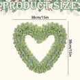 thumbnail image 3 of Valentine's Day Heart Wreath, Heart Shaped Wreath, 15inch Green Heart Shaped Garland, Green Heart Wreaths for Front Door, Decorative Hanging Wreath for Home Wall, Front Door, Farmhouse Decor, 3 of 5