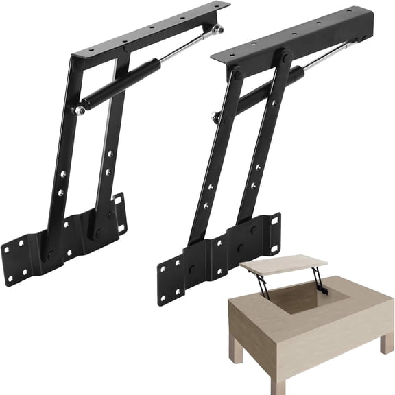 2 PCS Folding Lift up Top Table, Coffee Table Lift, Hydraulic Hinge Hardware, Lifting Frame Desk Mechanism Spring Hinge Bracket for Tea Coffee Table