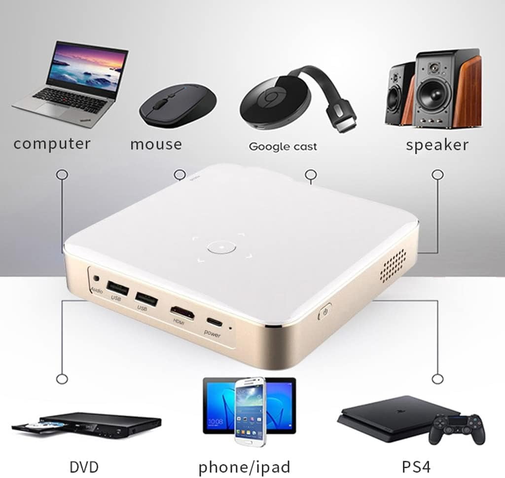 RKXQT S350 Mini Dlp Projector Smart Tv Android 9.0 Pico Protable 1080p Outdoor 4k Cinema for Smartphone