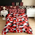thumbnail image 2 of Manfei Abstract Camouflage Queen Comforter Set, Countryside Camo Comforter Sets Queen, Crimson Red, Black Reversible, 3 Pieces, 1 Comforter and 2 Pillowcases, 2 of 7