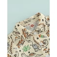 thumbnail image 6 of Genuiskids Toddler Baby Girl Boy Dinosaur Short Sleeve Button Down Shirt Casual Shorts Set Summer Outfits 2Pcs Clothes Set, 6 of 9