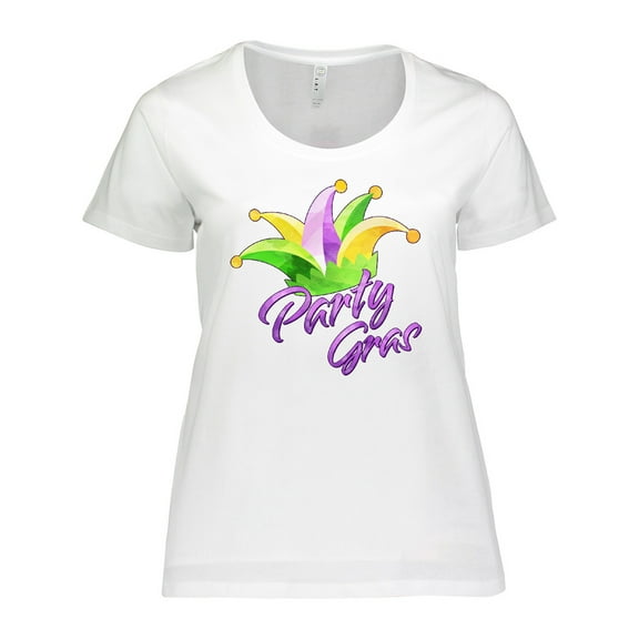 Inktastic Party Gras Mardi Gras Jester Hat Women's Plus Size T-Shirt