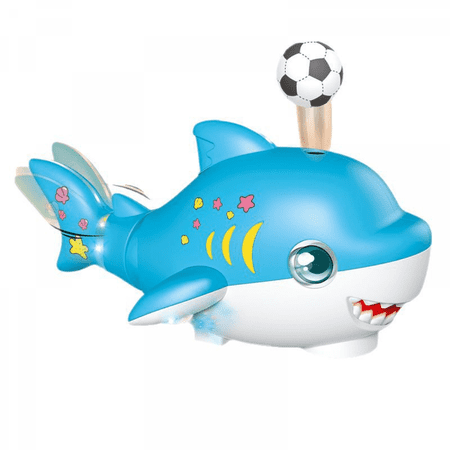 Electronic Shark Toys for Kids Crawling Baby Toy with Lights & Music Toys for Toddlers Ages 1-3 Birthday Gifts(Blue)