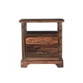 thumbnail image 2 of Taran Designs Darcy 2-drawer Live Edge Solid Wood Nightstand in Dark Brown, 2 of 7