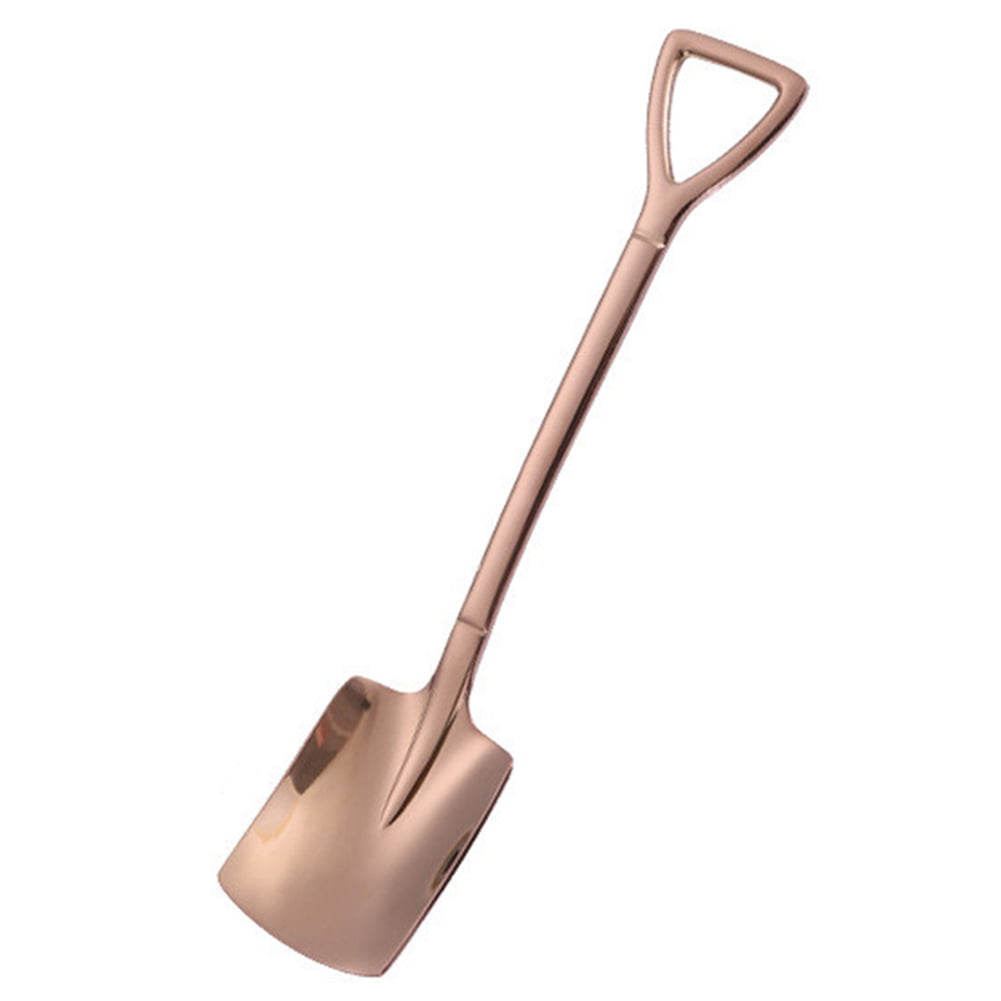 2*/Set Rose Gold Stainless Steel Shovel Shape Coffee Ice Cream Watermelon Spoons 