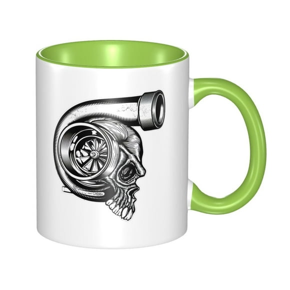 Turbocharger Skull Turbo Fast Race Car Boost Mechanic Tuning Funny Coffee Tea Ceramic Mug Office Work Cup Gift