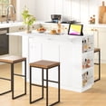 thumbnail image 3 of Table de Comptoir de 47,2 Po avec Dessus Pliable et Prise de Courant, Buffet Bahut et Armoire de Bar, Casier à Vin et Porte-Verres à Pied, Armoire de Rangement à 2 Portes pour Salle à Manger (Chaises Non Incluses), 3 of 22