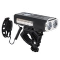 thumbnail image 3 of Luz delantera para bicicleta, linterna impermeable, bocina de advertencia, recargable por USB para ciclismo, color plateado, 3 of 10