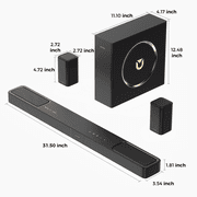 ULTIMEA 5.1.2ch Sound Bar with Dolby Atmos, Surround Sound System for TV with 2 Surround Speakers, Sound Bar for Smart TV, Soundbar with Subwoofer for Home Theater, BT 5.4, HDMI eARC, Skywave F40 SE